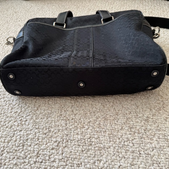 Coach Hudson Signature Monogram 70181 Black Canvas Commuter Messenger Laptop Bag - Picture 9 of 13